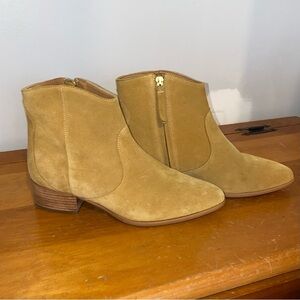 Suede Tan Ankle Booties